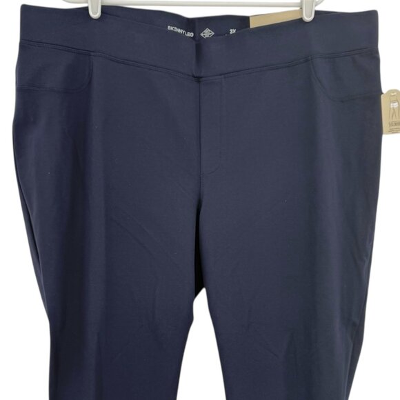 St Johns Bay Women's Tummy Panel Pull-on Skinny Leg Stretch Navy Leggings 3X NWT - Picture 3 of 12
